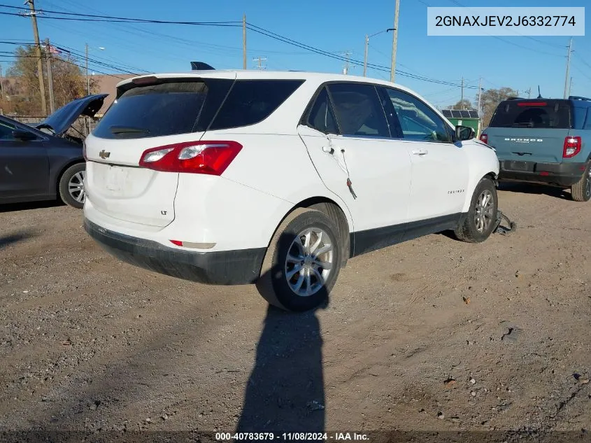 2018 Chevrolet Equinox Lt VIN: 2GNAXJEV2J6332774 Lot: 40783679