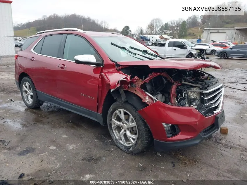 2018 Chevrolet Equinox Premier VIN: 3GNAXVEV3JS587135 Lot: 40783839