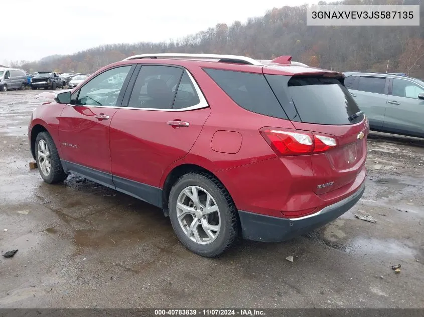 2018 Chevrolet Equinox Premier VIN: 3GNAXVEV3JS587135 Lot: 40783839