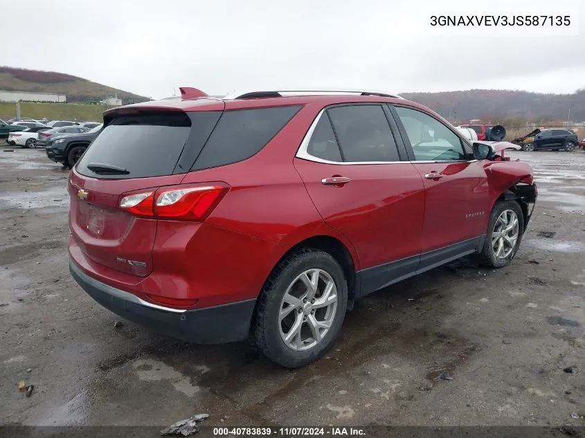 2018 Chevrolet Equinox Premier VIN: 3GNAXVEV3JS587135 Lot: 40783839