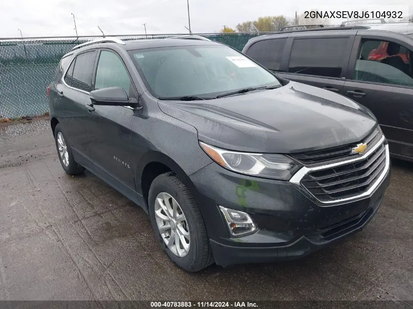 2018 Chevrolet Equinox Lt VIN: 2GNAXSEV8J6104932 Lot: 40783883