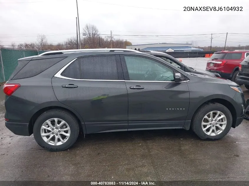 2018 Chevrolet Equinox Lt VIN: 2GNAXSEV8J6104932 Lot: 40783883