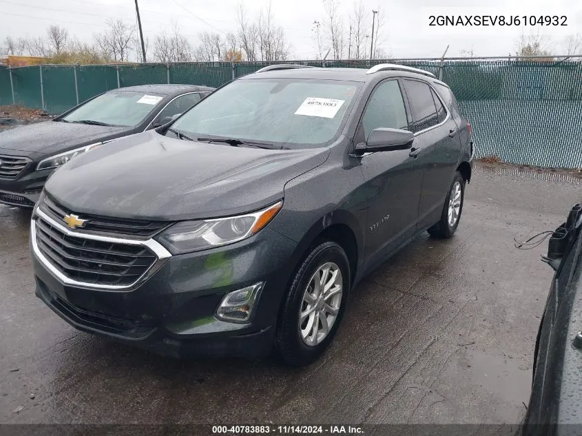 2018 Chevrolet Equinox Lt VIN: 2GNAXSEV8J6104932 Lot: 40783883