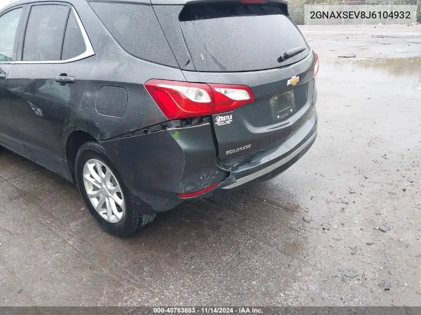 2018 Chevrolet Equinox Lt VIN: 2GNAXSEV8J6104932 Lot: 40783883