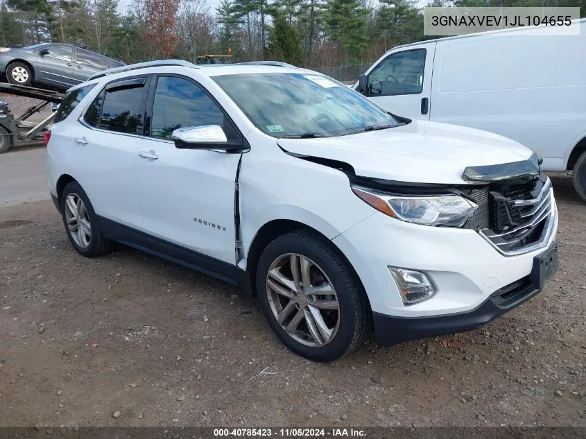 2018 Chevrolet Equinox Premier VIN: 3GNAXVEV1JL104655 Lot: 40785423