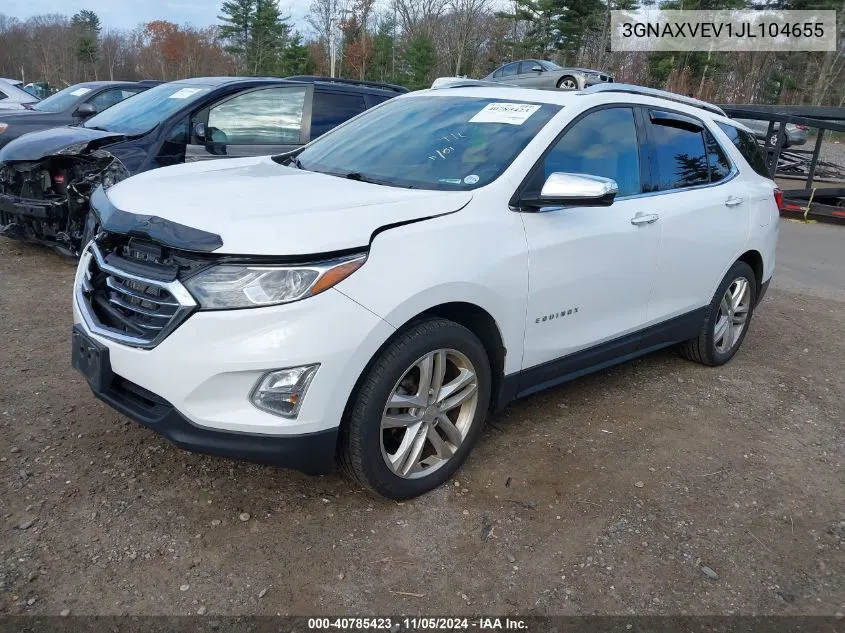 2018 Chevrolet Equinox Premier VIN: 3GNAXVEV1JL104655 Lot: 40785423