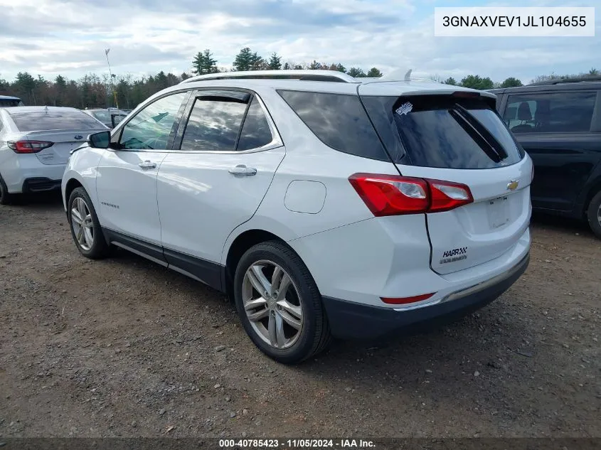 2018 Chevrolet Equinox Premier VIN: 3GNAXVEV1JL104655 Lot: 40785423