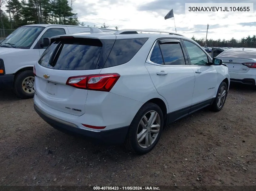 2018 Chevrolet Equinox Premier VIN: 3GNAXVEV1JL104655 Lot: 40785423