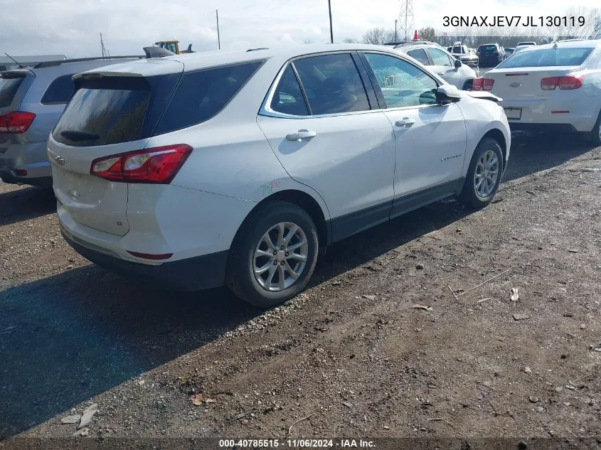 2018 Chevrolet Equinox Lt VIN: 3GNAXJEV7JL130119 Lot: 40785515