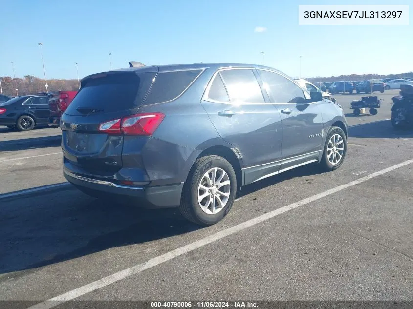 2018 Chevrolet Equinox Lt VIN: 3GNAXSEV7JL313297 Lot: 40790006