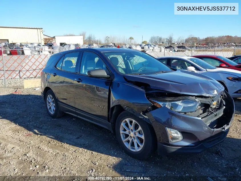 2018 Chevrolet Equinox Ls VIN: 3GNAXHEV5JS537712 Lot: 40792793