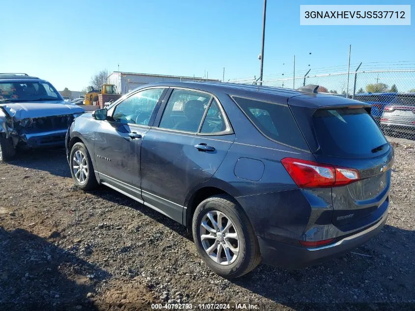 2018 Chevrolet Equinox Ls VIN: 3GNAXHEV5JS537712 Lot: 40792793