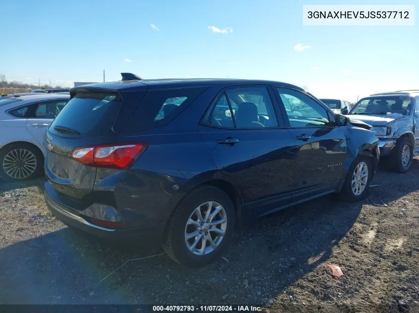 2018 Chevrolet Equinox Ls VIN: 3GNAXHEV5JS537712 Lot: 40792793