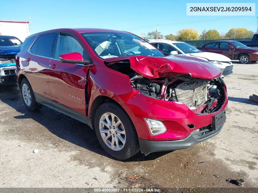 2018 Chevrolet Equinox Lt VIN: 2GNAXSEV2J6209594 Lot: 40803507