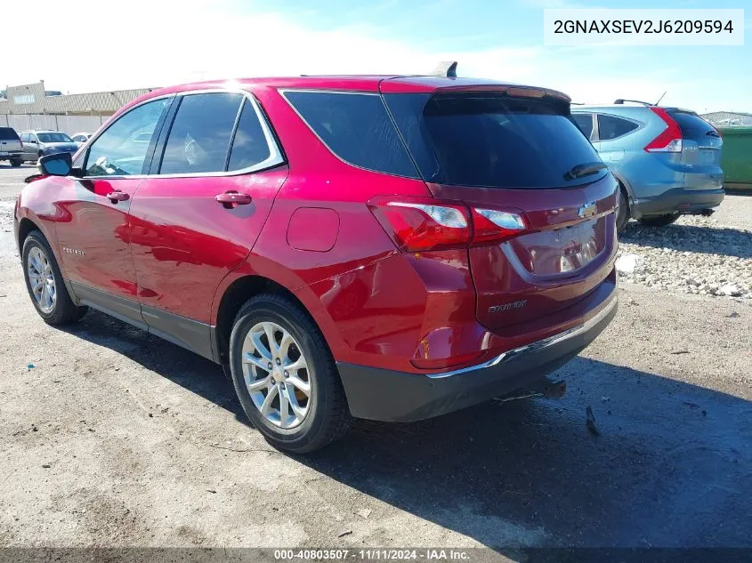 2018 Chevrolet Equinox Lt VIN: 2GNAXSEV2J6209594 Lot: 40803507