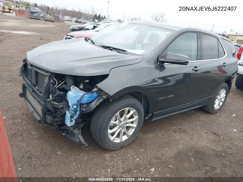 2018 Chevrolet Equinox Lt VIN: 2GNAXJEV6J6222407 Lot: 40805588