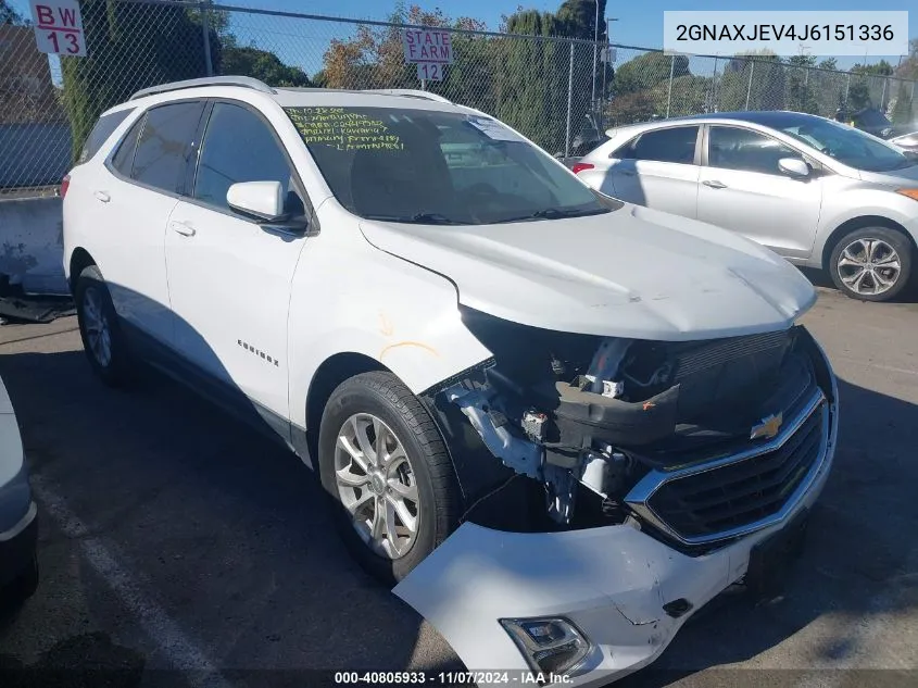 2018 Chevrolet Equinox Lt VIN: 2GNAXJEV4J6151336 Lot: 40805933