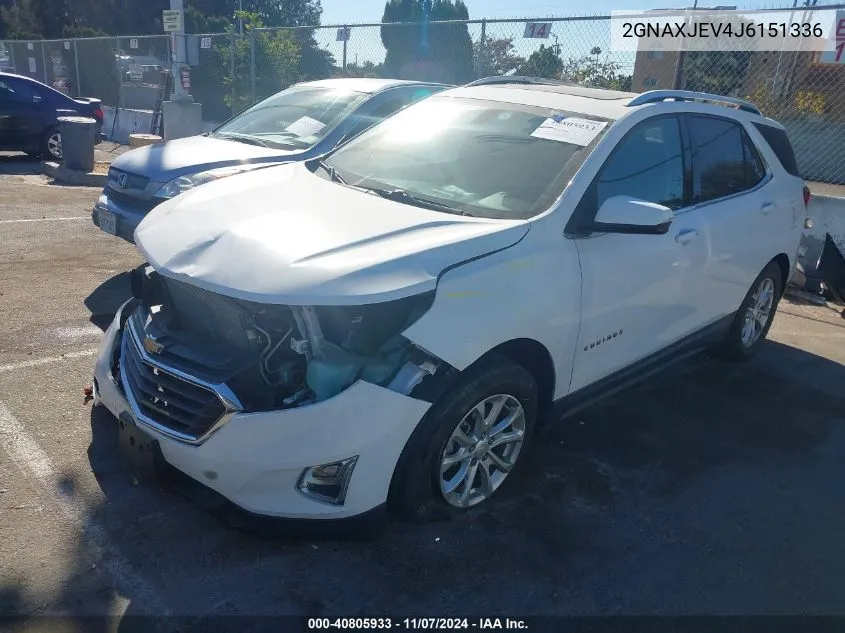 2018 Chevrolet Equinox Lt VIN: 2GNAXJEV4J6151336 Lot: 40805933