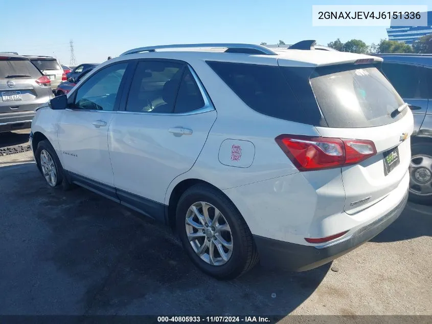 2018 Chevrolet Equinox Lt VIN: 2GNAXJEV4J6151336 Lot: 40805933