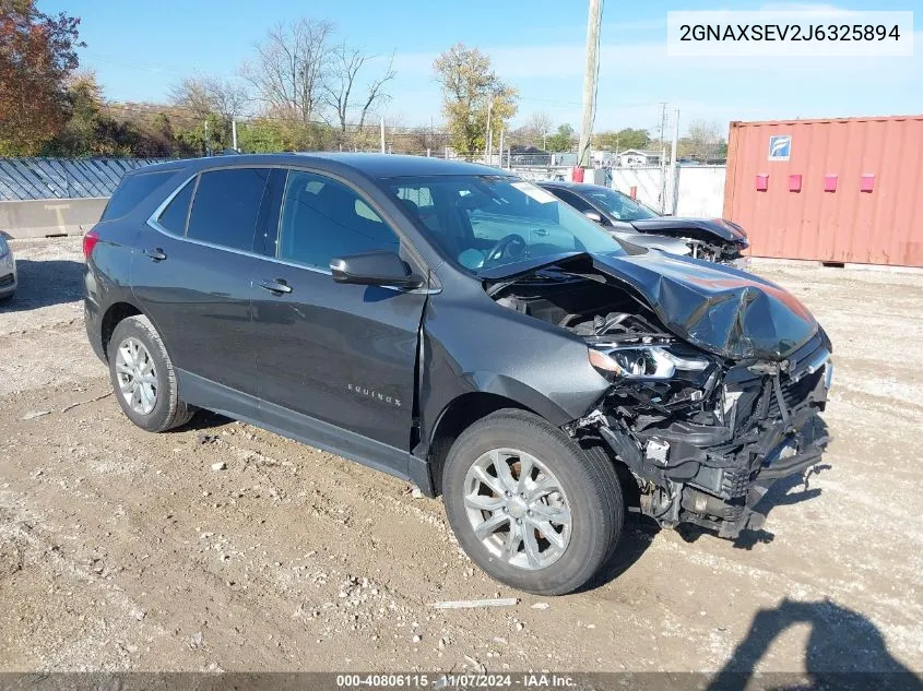 2018 Chevrolet Equinox Lt VIN: 2GNAXSEV2J6325894 Lot: 40806115