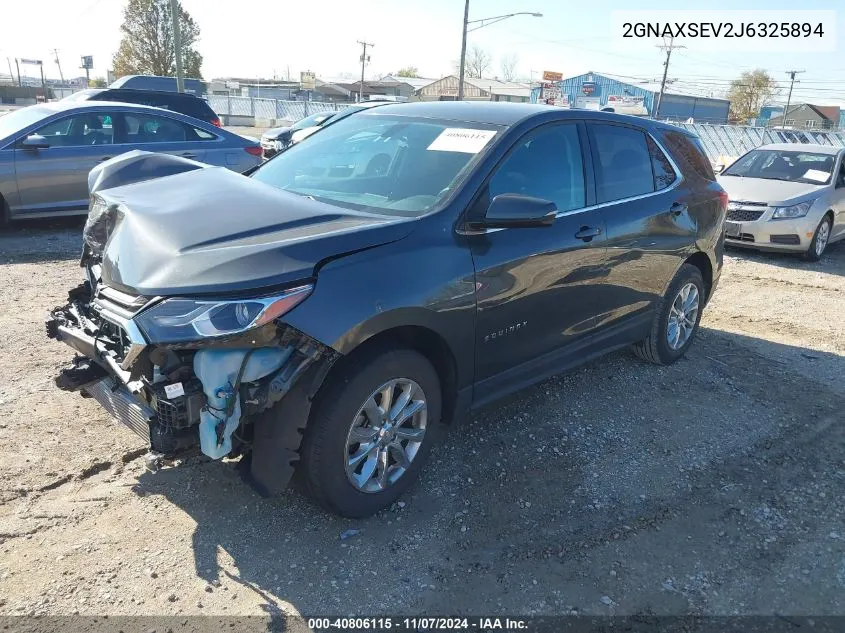 2018 Chevrolet Equinox Lt VIN: 2GNAXSEV2J6325894 Lot: 40806115