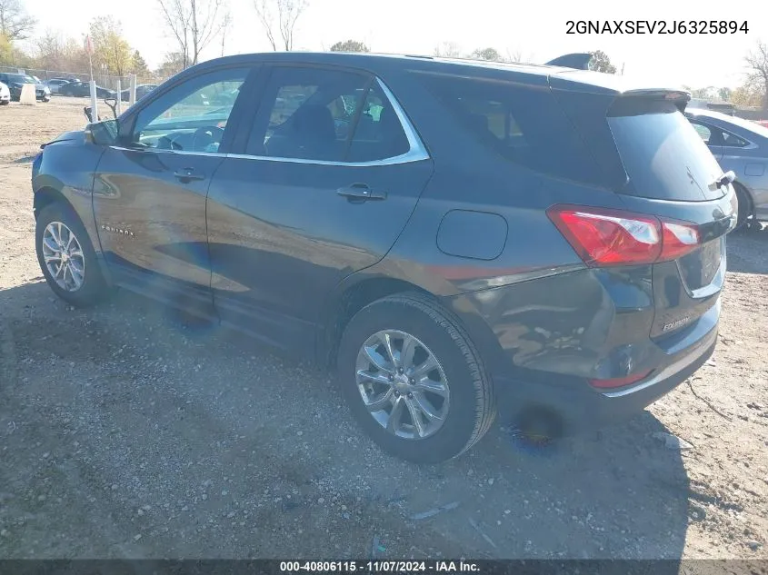 2018 Chevrolet Equinox Lt VIN: 2GNAXSEV2J6325894 Lot: 40806115