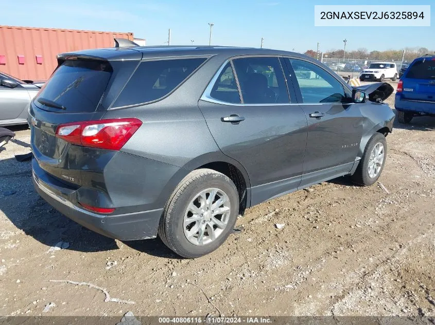 2018 Chevrolet Equinox Lt VIN: 2GNAXSEV2J6325894 Lot: 40806115