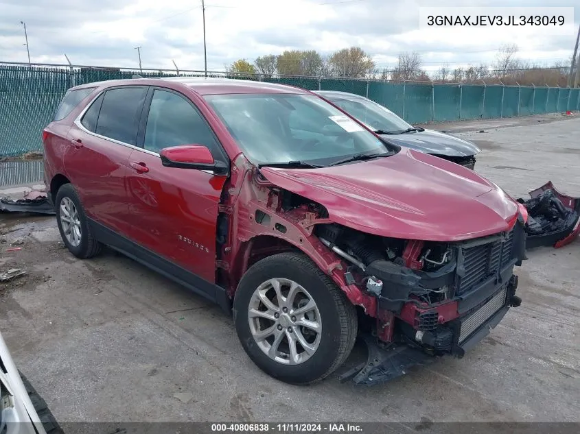 2018 Chevrolet Equinox Lt VIN: 3GNAXJEV3JL343049 Lot: 40806838