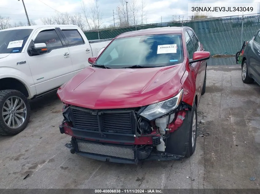 2018 Chevrolet Equinox Lt VIN: 3GNAXJEV3JL343049 Lot: 40806838