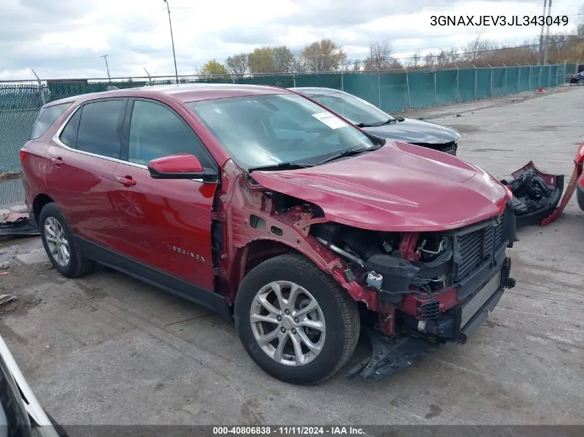 2018 Chevrolet Equinox Lt VIN: 3GNAXJEV3JL343049 Lot: 40806838