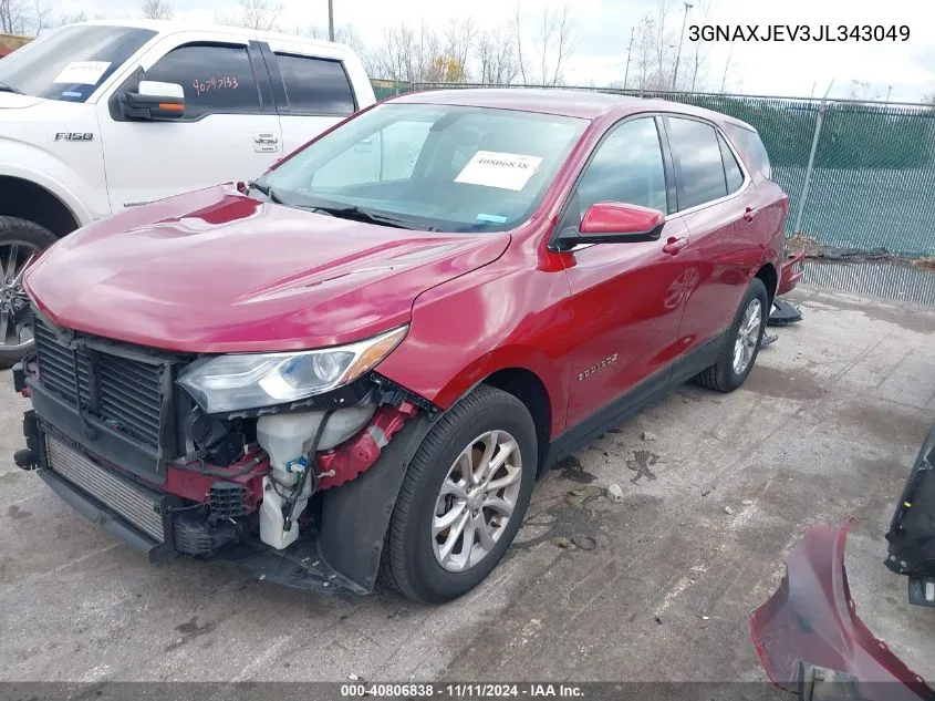 2018 Chevrolet Equinox Lt VIN: 3GNAXJEV3JL343049 Lot: 40806838