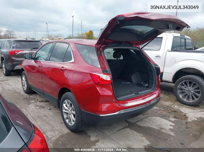 2018 Chevrolet Equinox Lt VIN: 3GNAXJEV3JL343049 Lot: 40806838