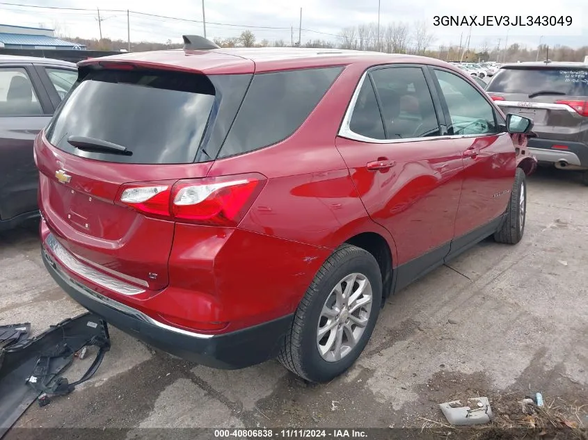 2018 Chevrolet Equinox Lt VIN: 3GNAXJEV3JL343049 Lot: 40806838