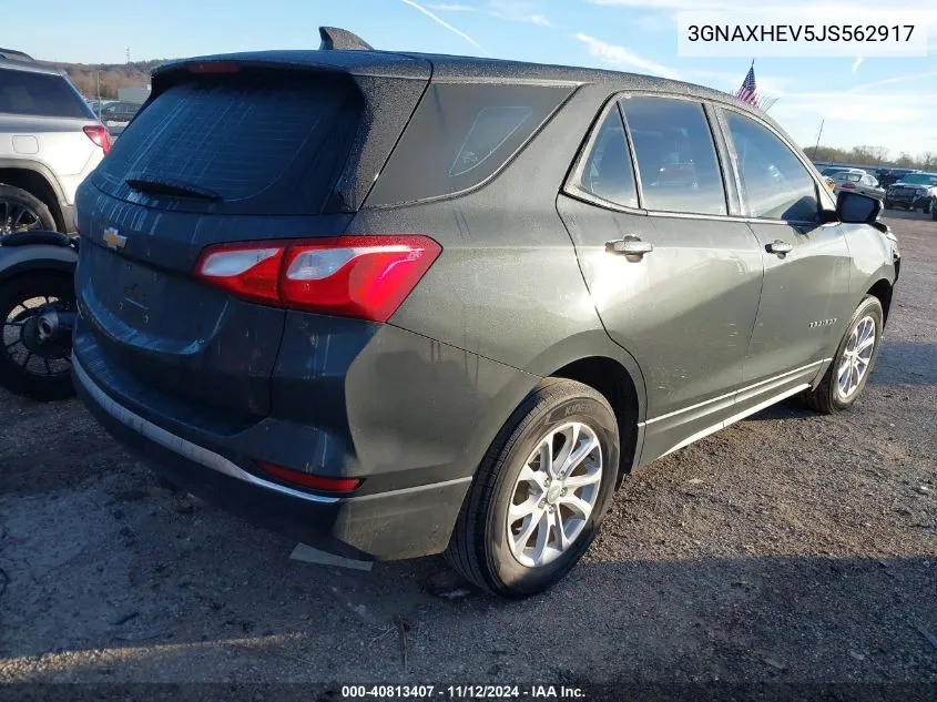 2018 Chevrolet Equinox Ls VIN: 3GNAXHEV5JS562917 Lot: 40813407