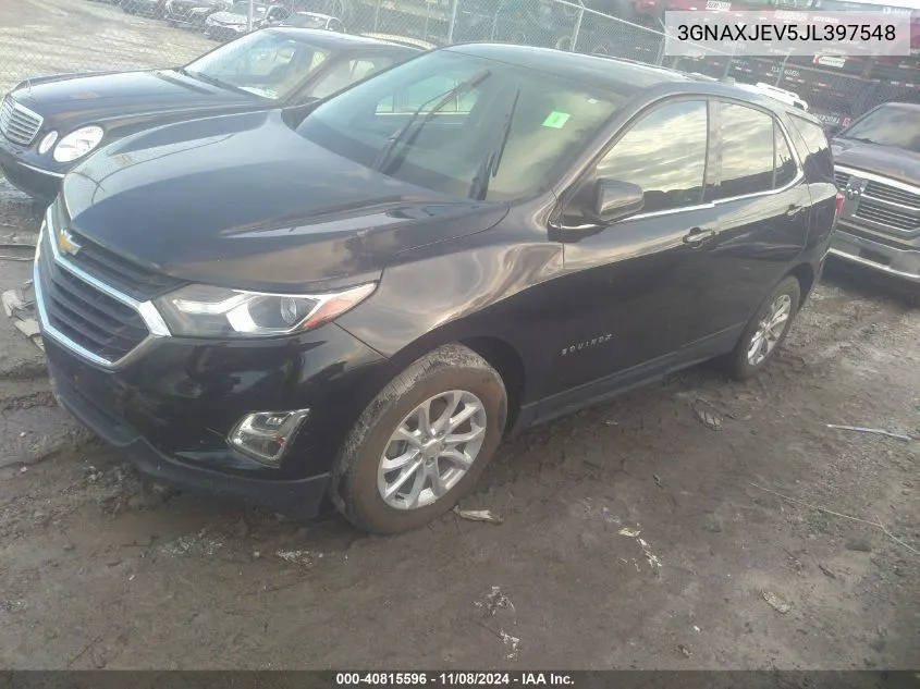 2018 Chevrolet Equinox Lt VIN: 3GNAXJEV5JL397548 Lot: 40815596