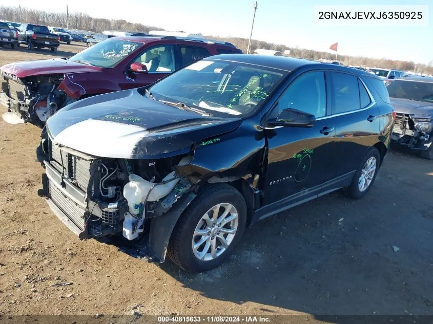 2018 Chevrolet Equinox Lt VIN: 2GNAXJEVXJ6350925 Lot: 40815633