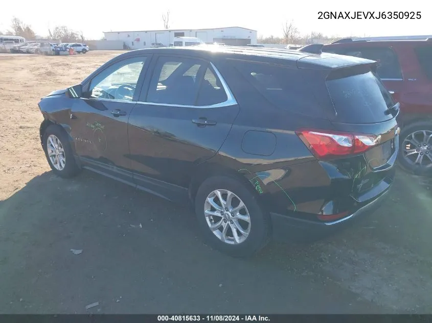 2018 Chevrolet Equinox Lt VIN: 2GNAXJEVXJ6350925 Lot: 40815633