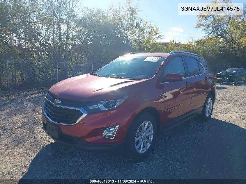 2018 Chevrolet Equinox Lt VIN: 3GNAXJEV7JL414575 Lot: 40817313