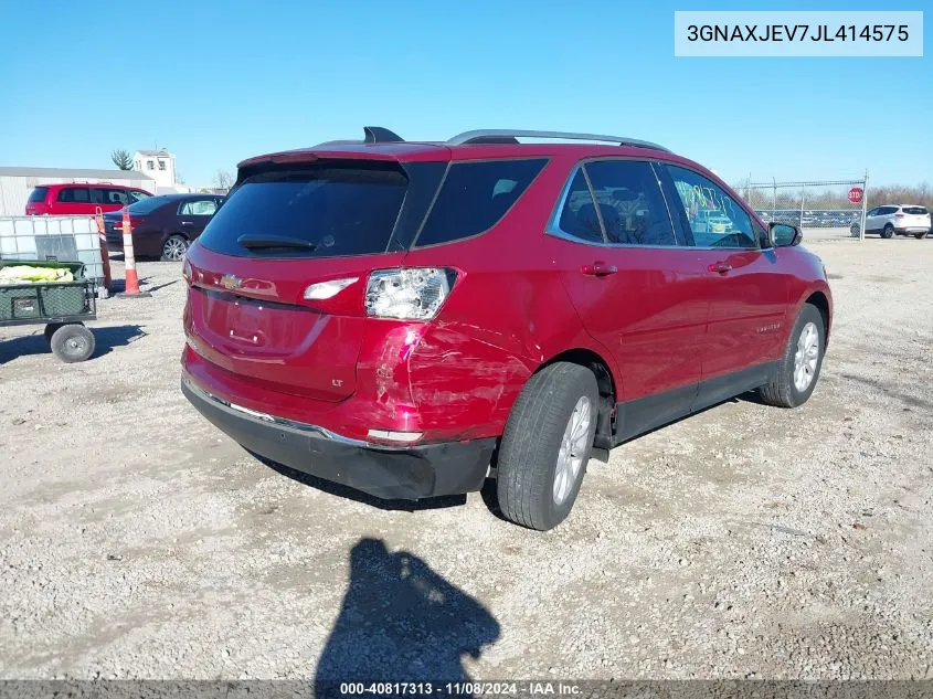 2018 Chevrolet Equinox Lt VIN: 3GNAXJEV7JL414575 Lot: 40817313