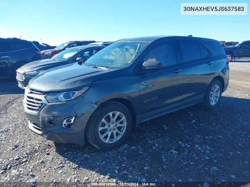 2018 Chevrolet Equinox Ls VIN: 3GNAXHEV5JS637583 Lot: 40818966