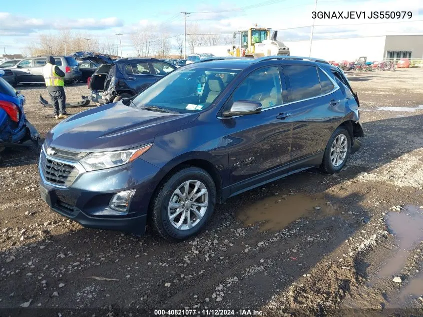 2018 Chevrolet Equinox Lt VIN: 3GNAXJEV1JS550979 Lot: 40821077