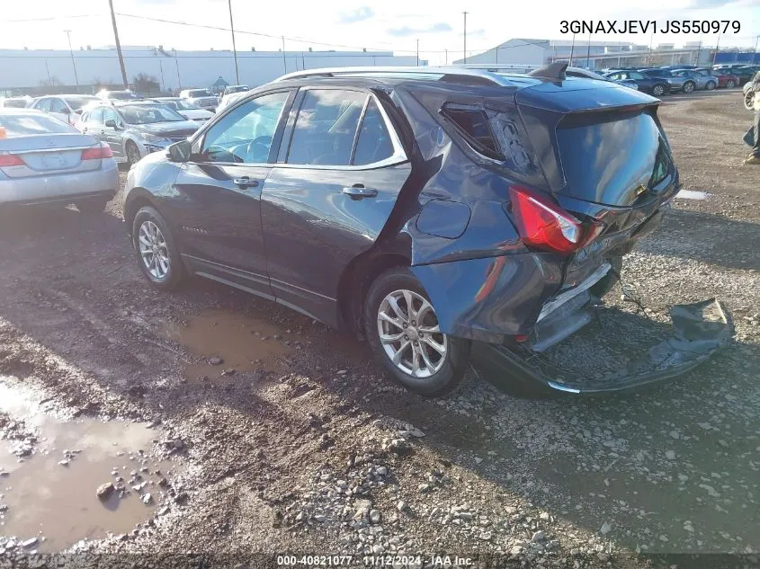 2018 Chevrolet Equinox Lt VIN: 3GNAXJEV1JS550979 Lot: 40821077