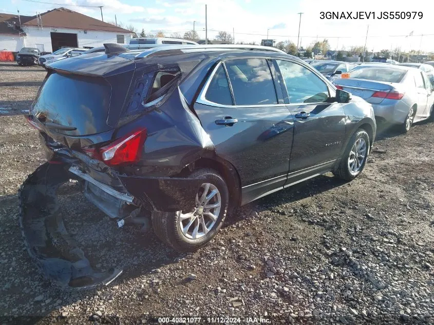 2018 Chevrolet Equinox Lt VIN: 3GNAXJEV1JS550979 Lot: 40821077