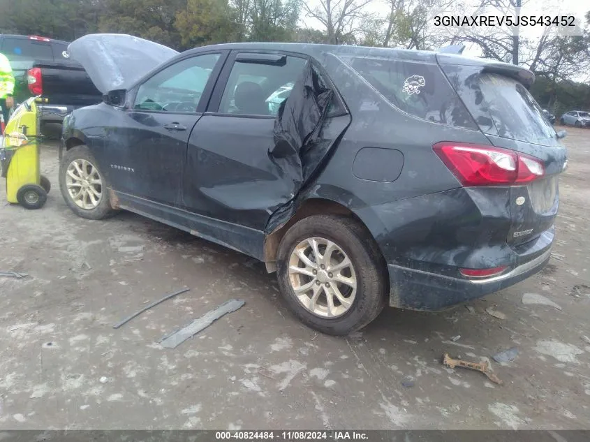 2018 Chevrolet Equinox Ls VIN: 3GNAXREV5JS543452 Lot: 40824484