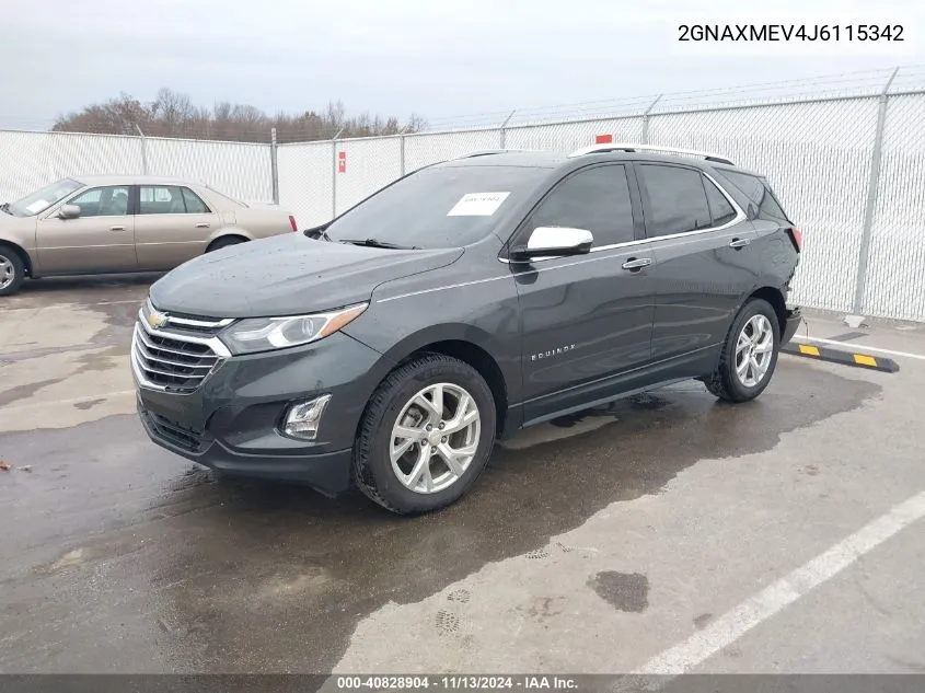 2018 Chevrolet Equinox Premier VIN: 2GNAXMEV4J6115342 Lot: 40828904