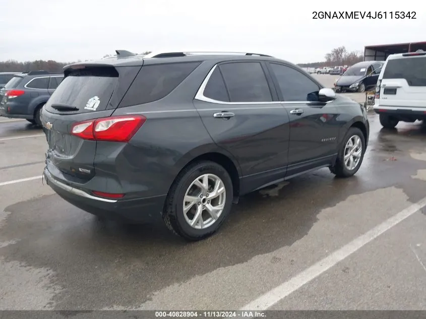 2018 Chevrolet Equinox Premier VIN: 2GNAXMEV4J6115342 Lot: 40828904