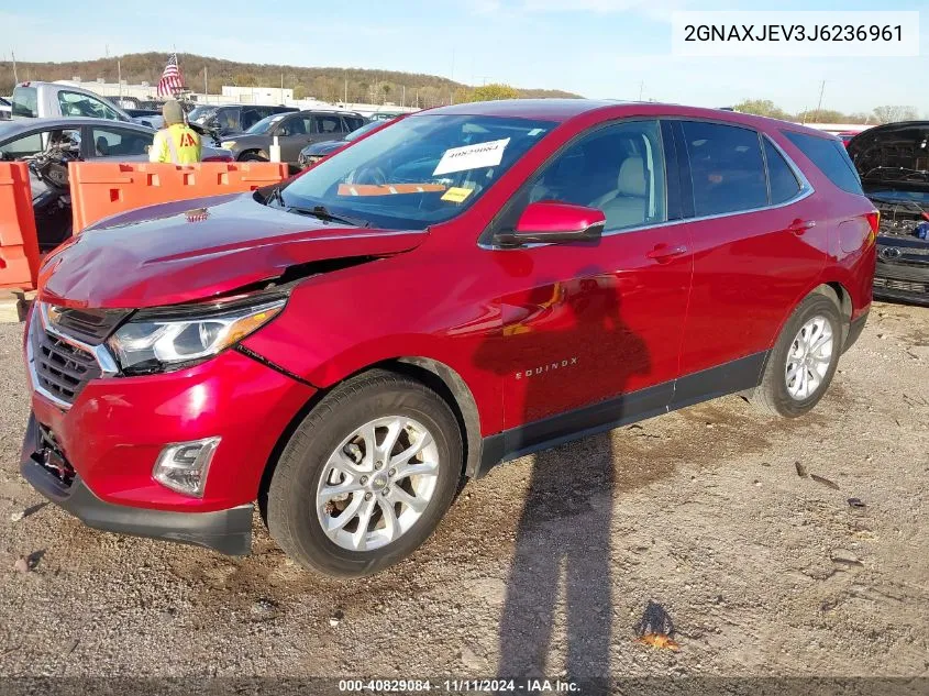 2018 Chevrolet Equinox Lt VIN: 2GNAXJEV3J6236961 Lot: 40829084