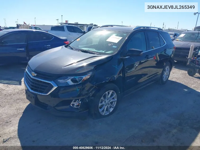 2018 Chevrolet Equinox Lt VIN: 3GNAXJEV8JL265349 Lot: 40829606