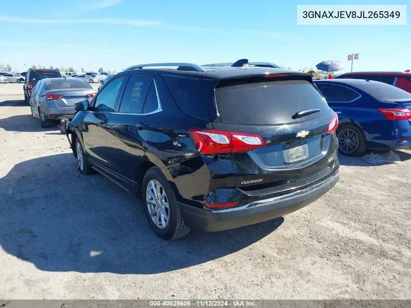 2018 Chevrolet Equinox Lt VIN: 3GNAXJEV8JL265349 Lot: 40829606