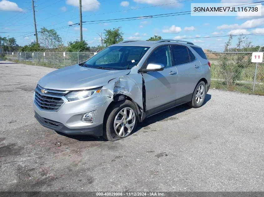 2018 Chevrolet Equinox Premier VIN: 3GNAXMEV7JL116738 Lot: 40829908